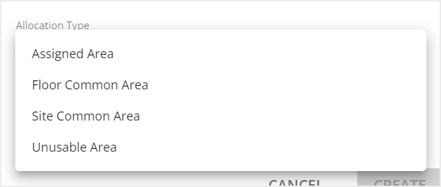 Allocation type field expanded