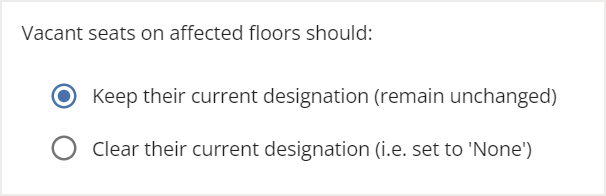 Vacate seats field indicated