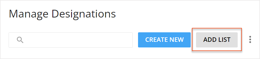 Add List button indicated