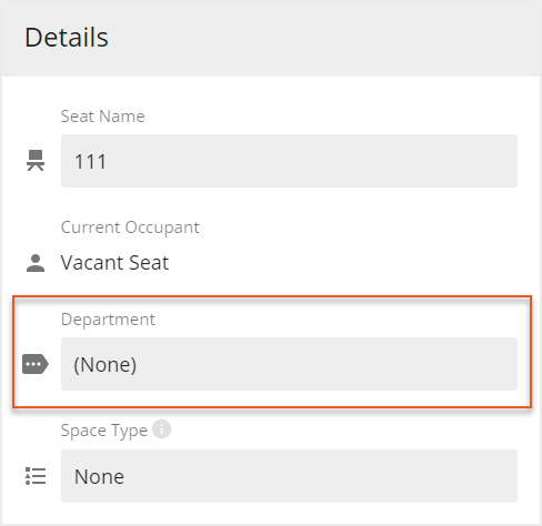 Department field indicated