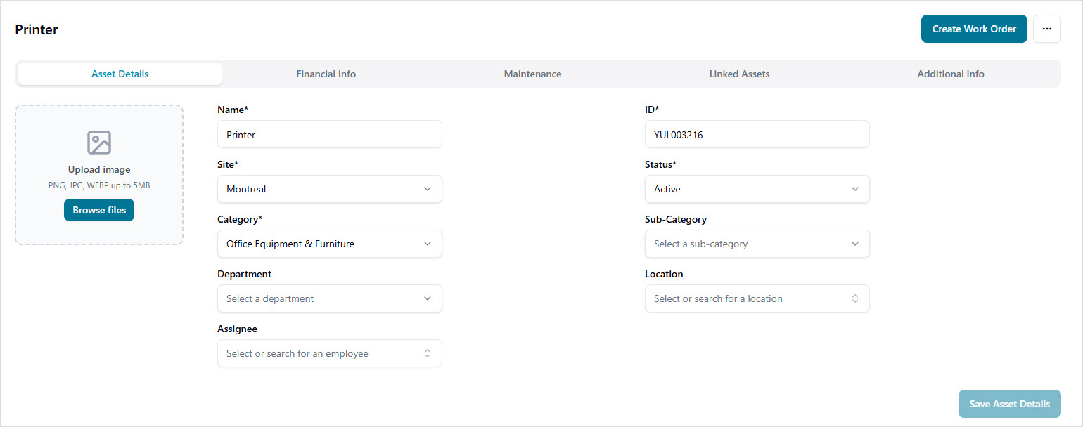 Adding Assets Manually in Asset Management