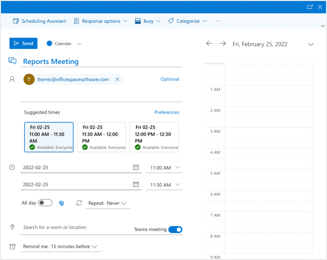 Standard Meeting Request