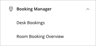 Booking Manager Accordion Menu