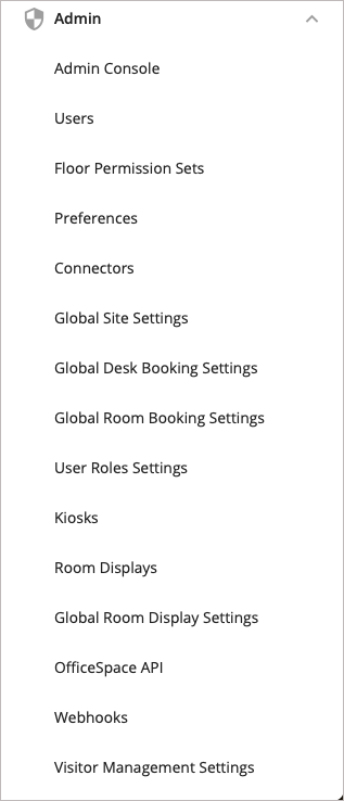 Admin Accordion Menu