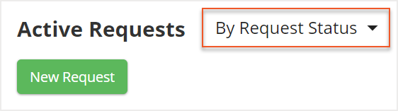 By Request Status dropdown menu indicated