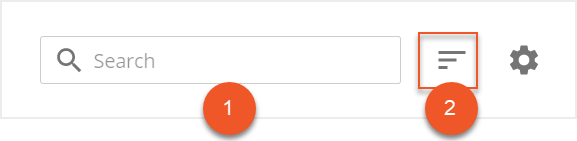 Search bar and Filter icon indicated