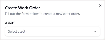 Creating a Work Order in Asset Management